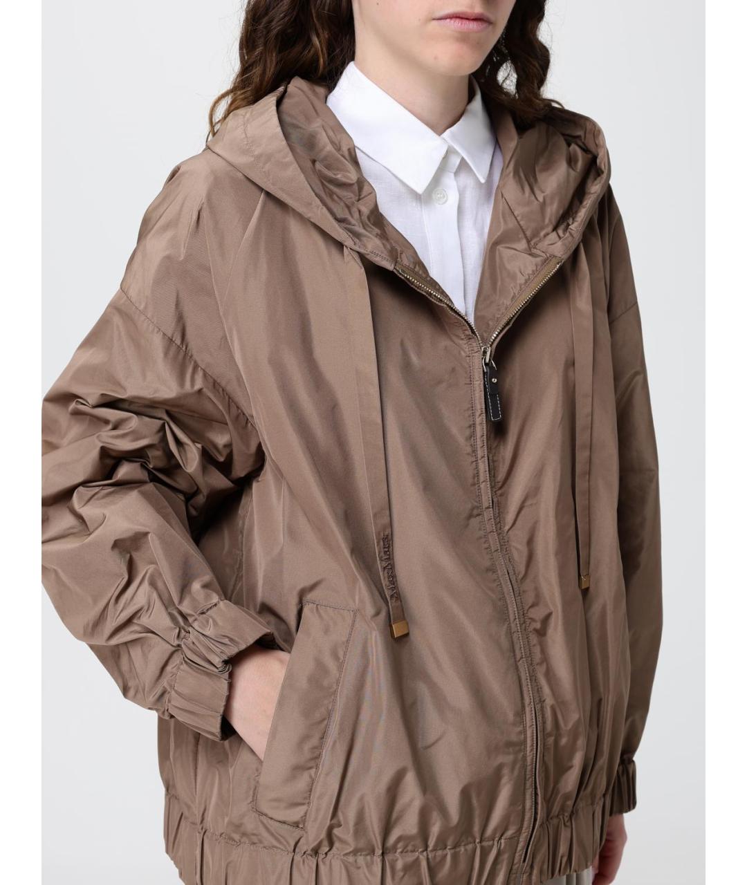 'S MAX MARA Коричневая полиэстеровая куртка, фото 5