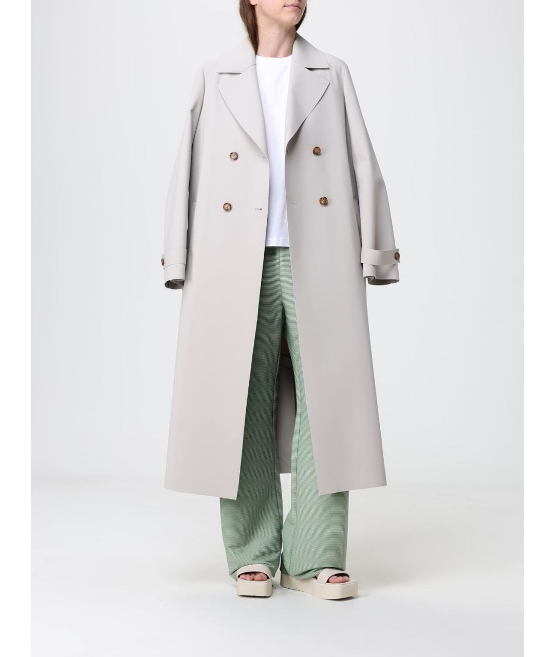 MAX MARA Салатовые полиэстеровые прямые брюки, фото 1