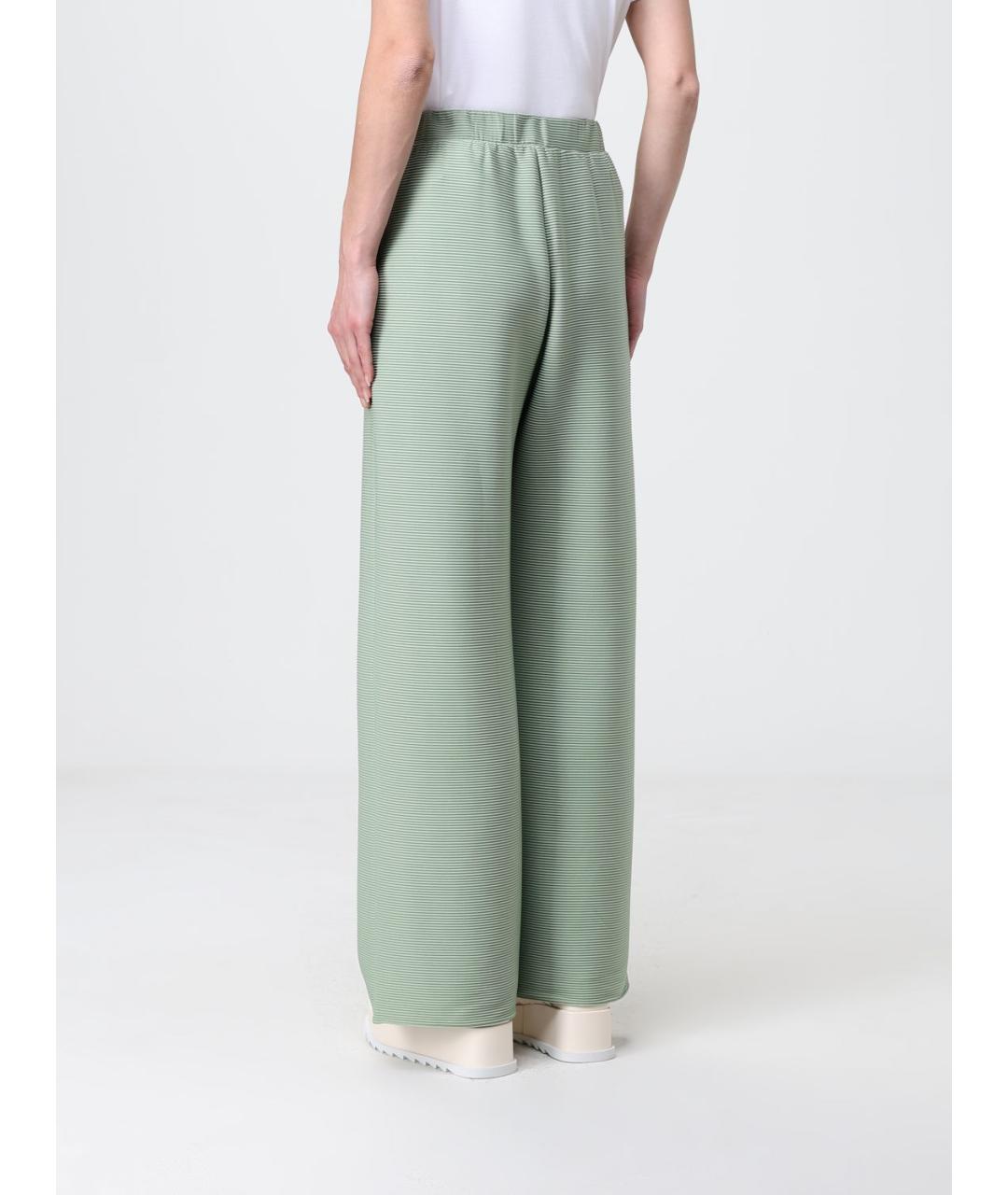 MAX MARA Салатовые полиэстеровые прямые брюки, фото 4