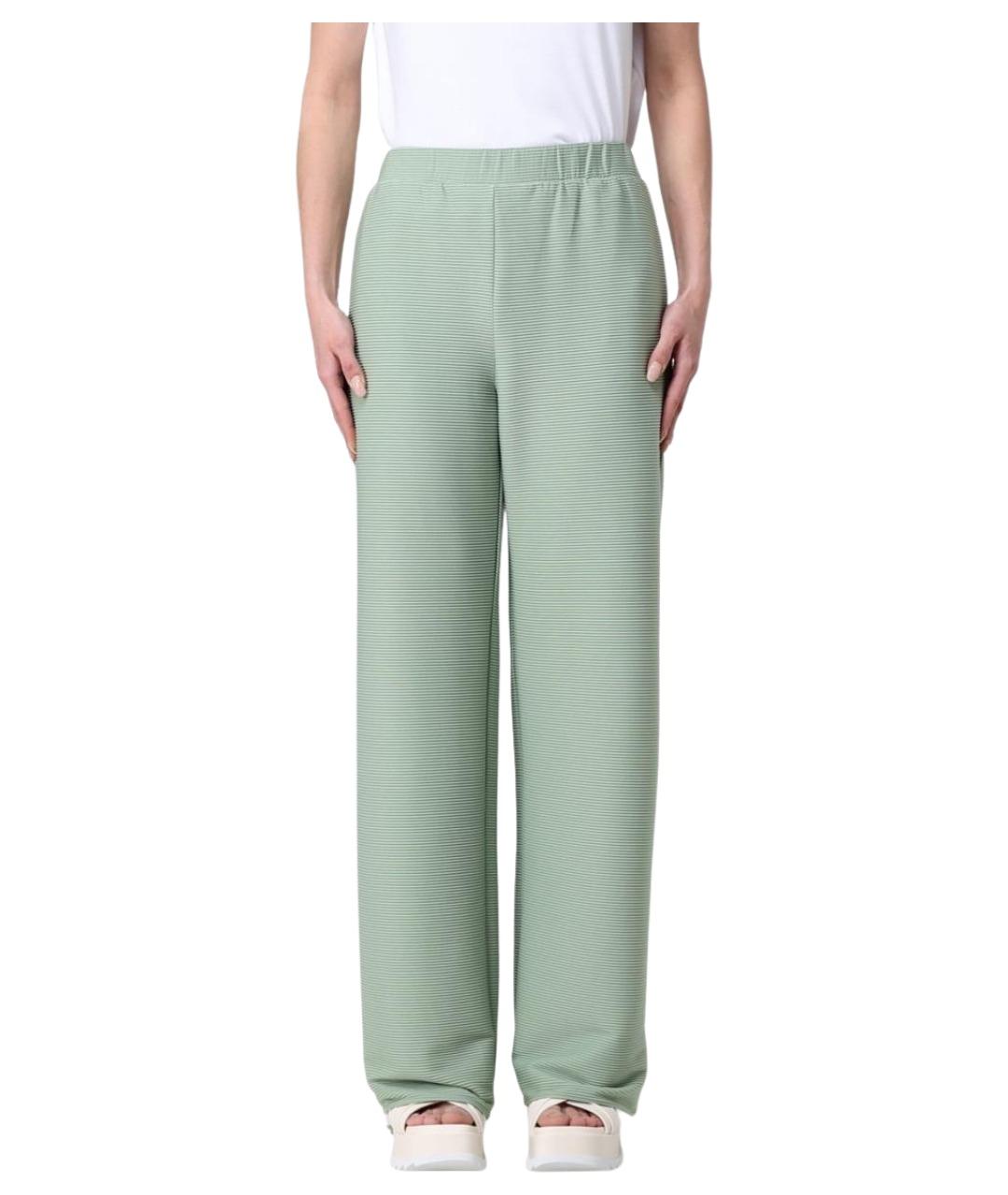 MAX MARA Салатовые полиэстеровые прямые брюки, фото 5
