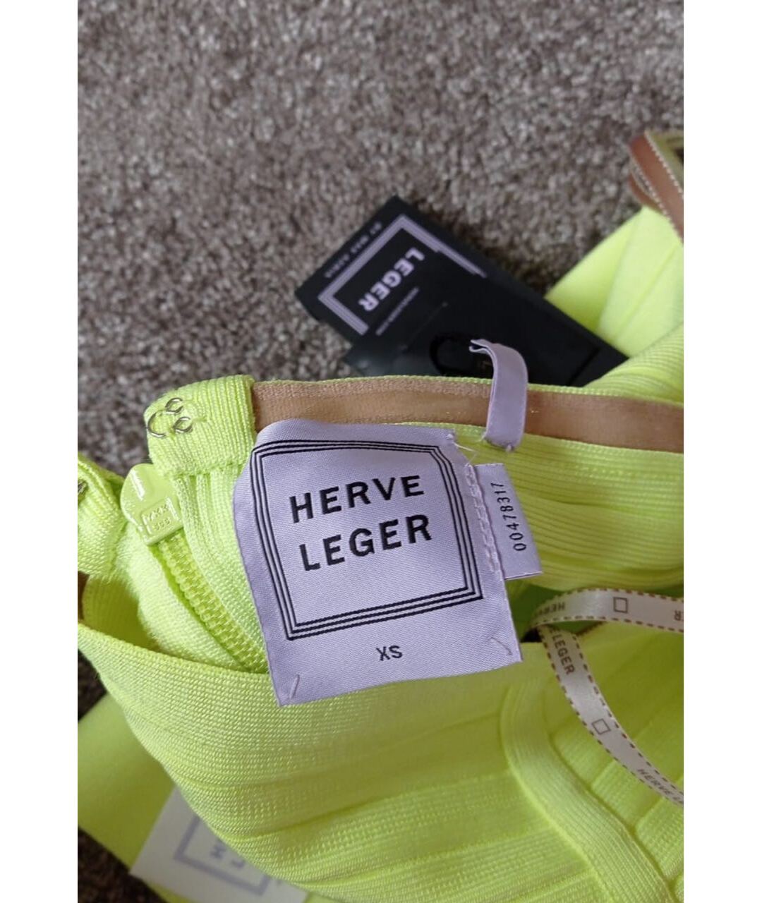 HERVE LEGER Желтое повседневное платье, фото 5