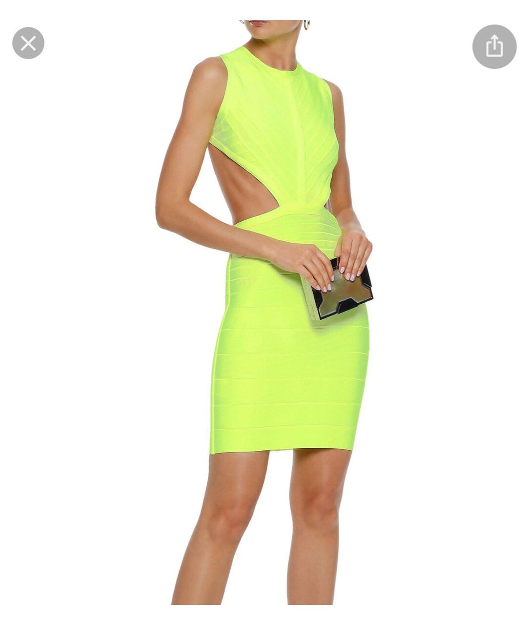 HERVE LEGER Желтое повседневное платье, фото 6