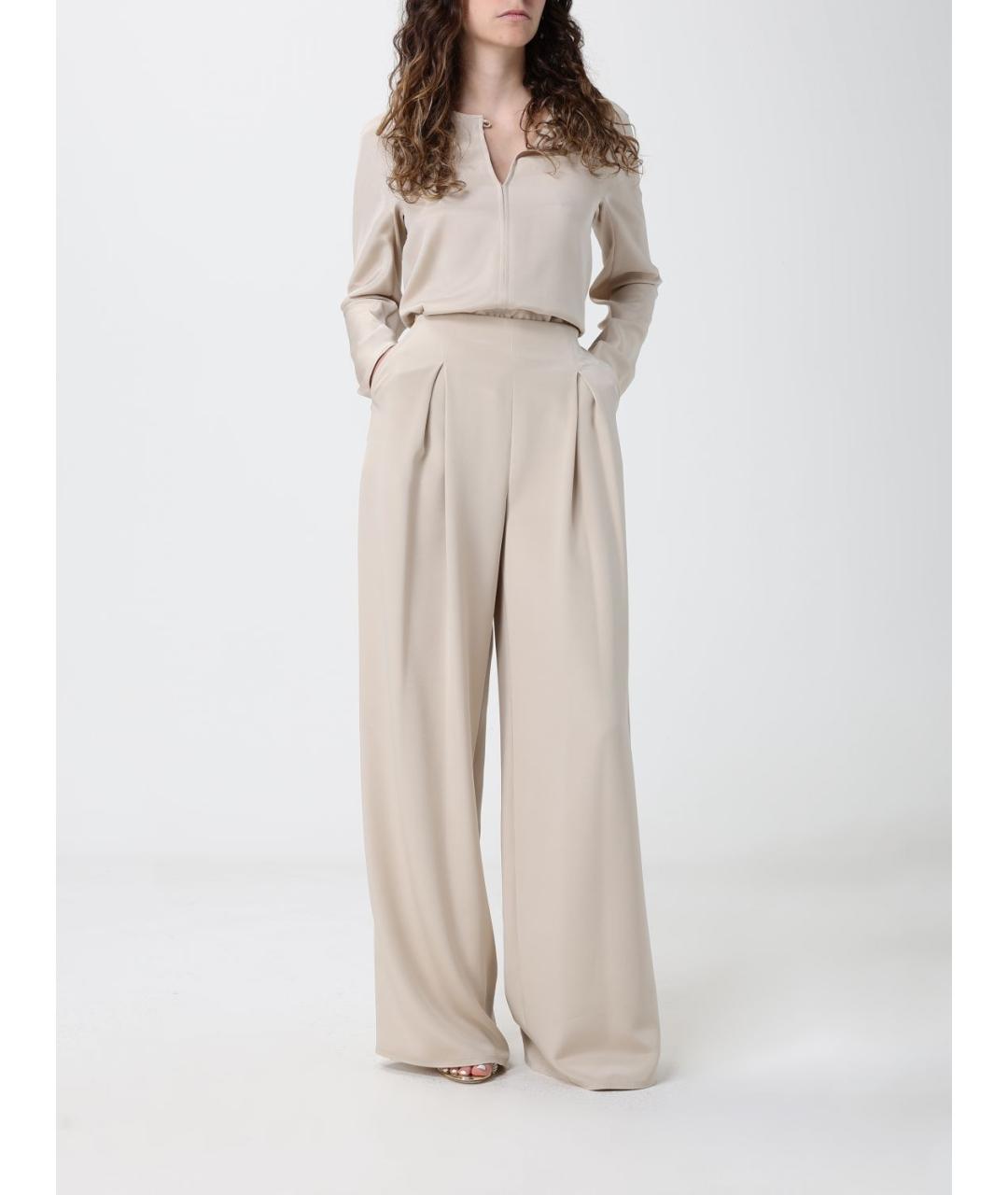 MAX MARA Бежевая шелковая блузы, фото 2