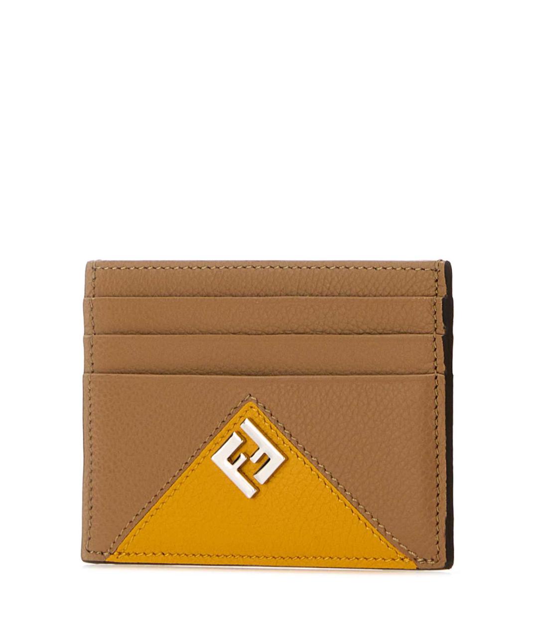 FENDI Бежевый кожаный кардхолдер, фото 2