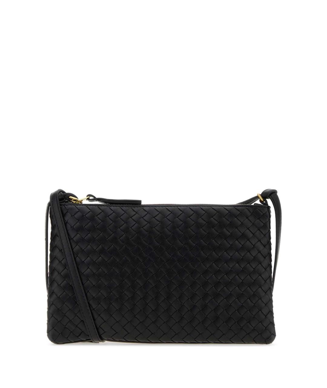 BOTTEGA VENETA Черная кожаная сумка через плечо, фото 1