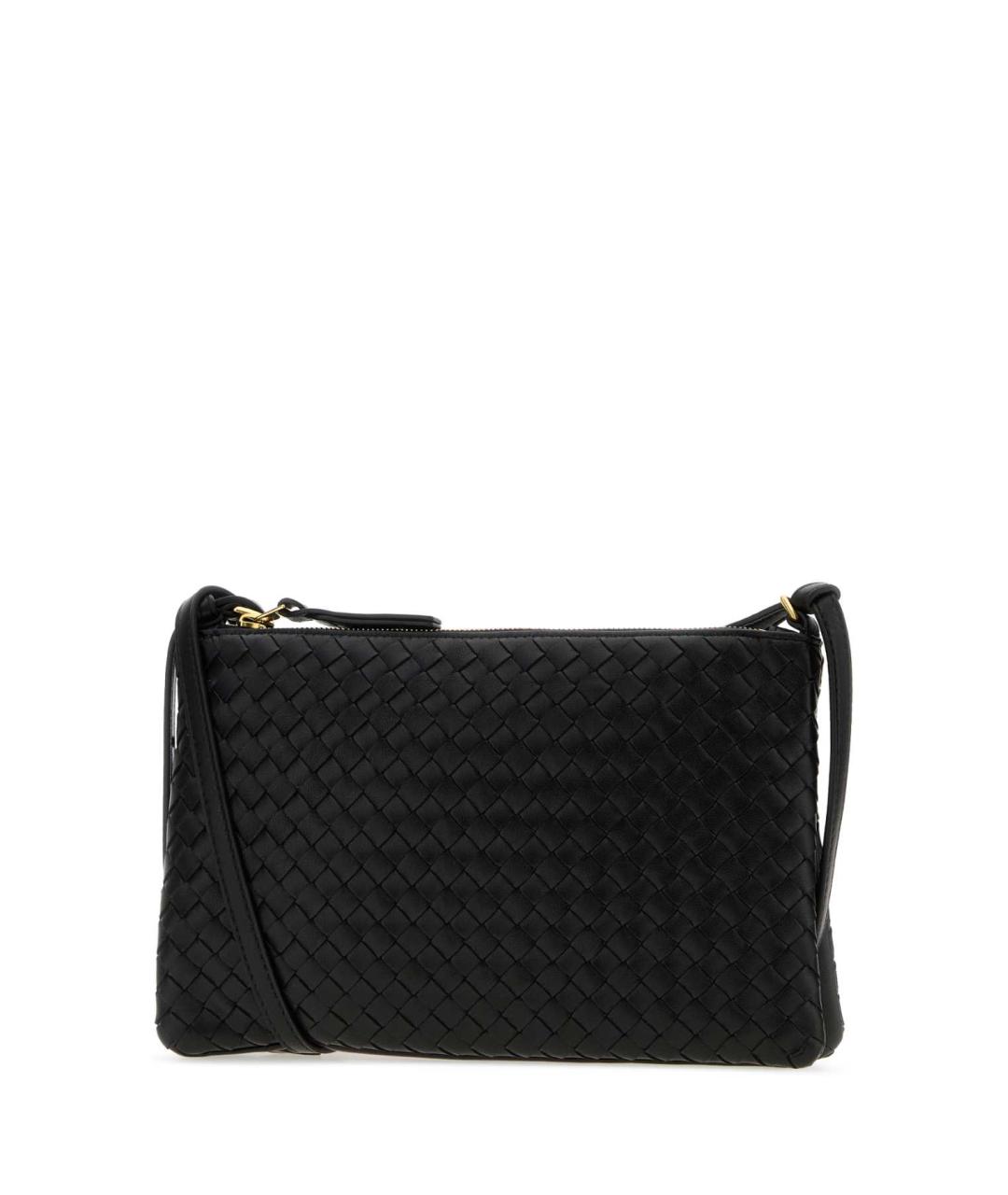 BOTTEGA VENETA Черная кожаная сумка через плечо, фото 2
