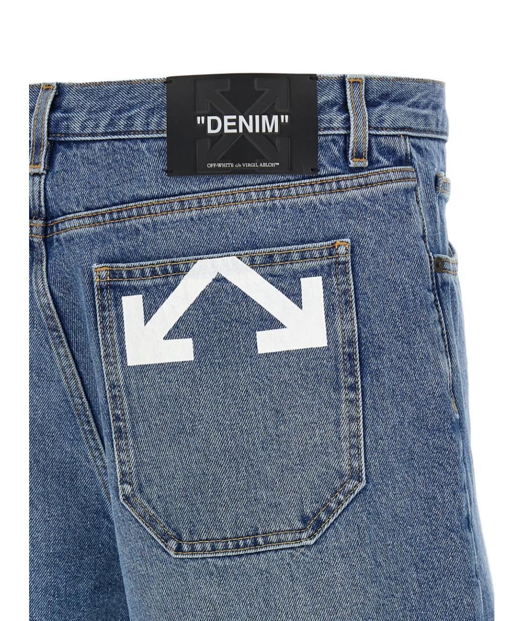 OFF-WHITE Синие хлопковые шорты, фото 4