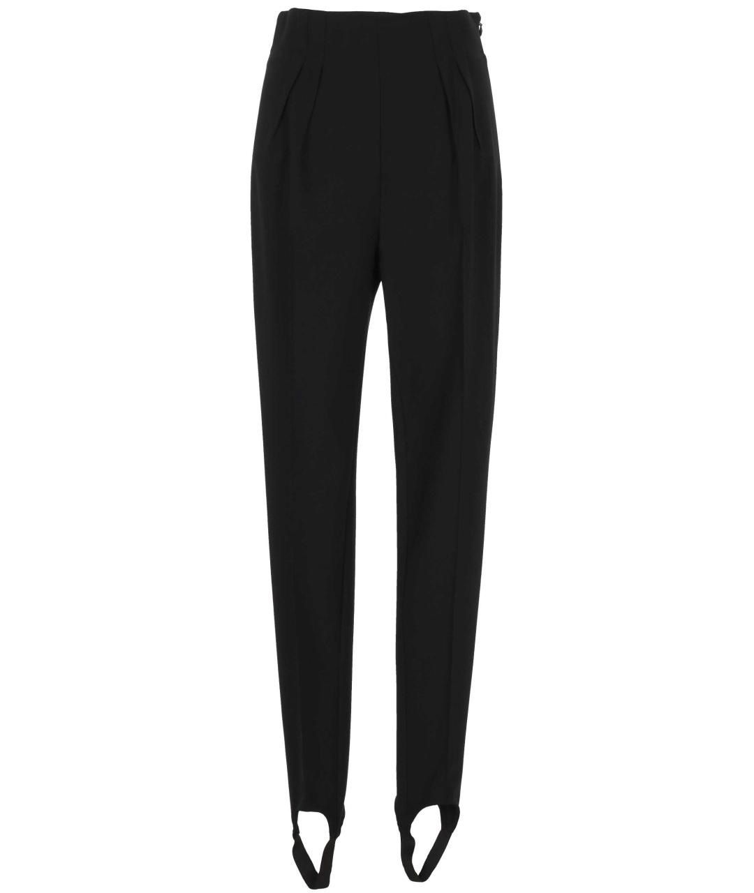 MUGLER Черные вискозные прямые брюки, фото 1