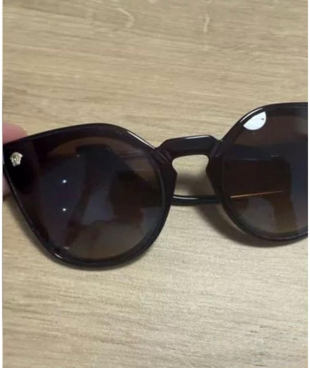 VERSACE Золотые металлические солнцезащитные очки, фото 3