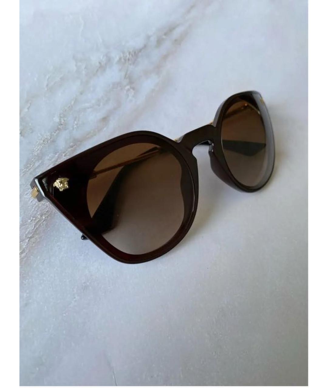 VERSACE Золотые металлические солнцезащитные очки, фото 2
