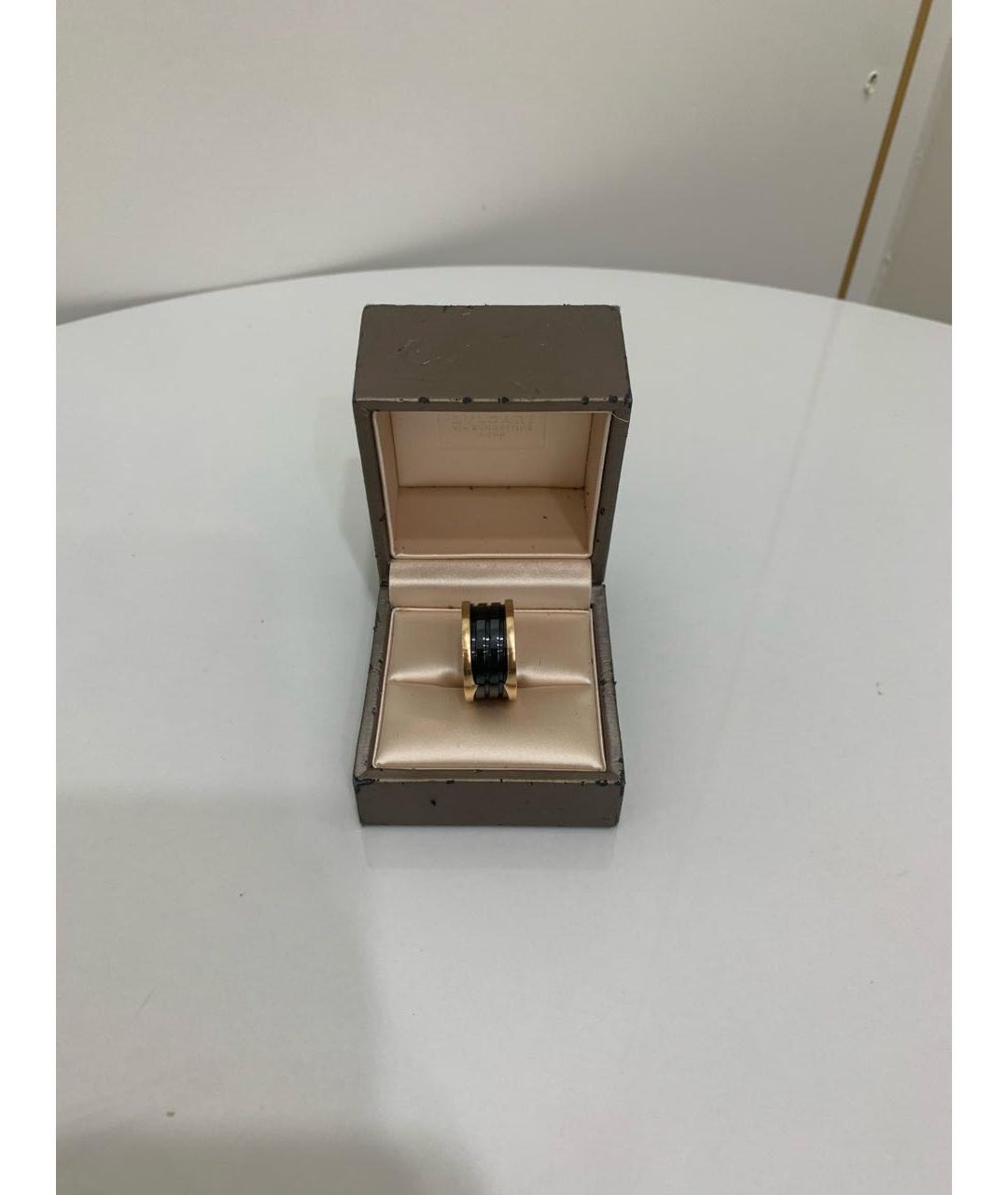 BVLGARI Черное кольцо из розового золота, фото 2