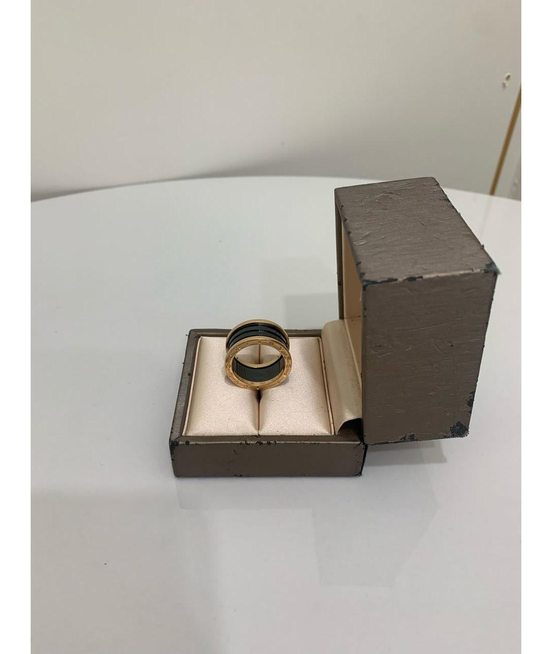 BVLGARI Черное кольцо из розового золота, фото 3