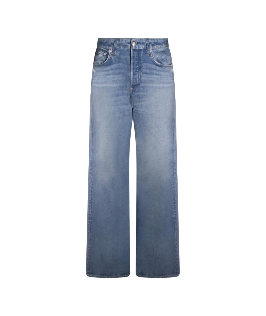 RAG & BONE Синие хлопковые прямые джинсы, фото 1