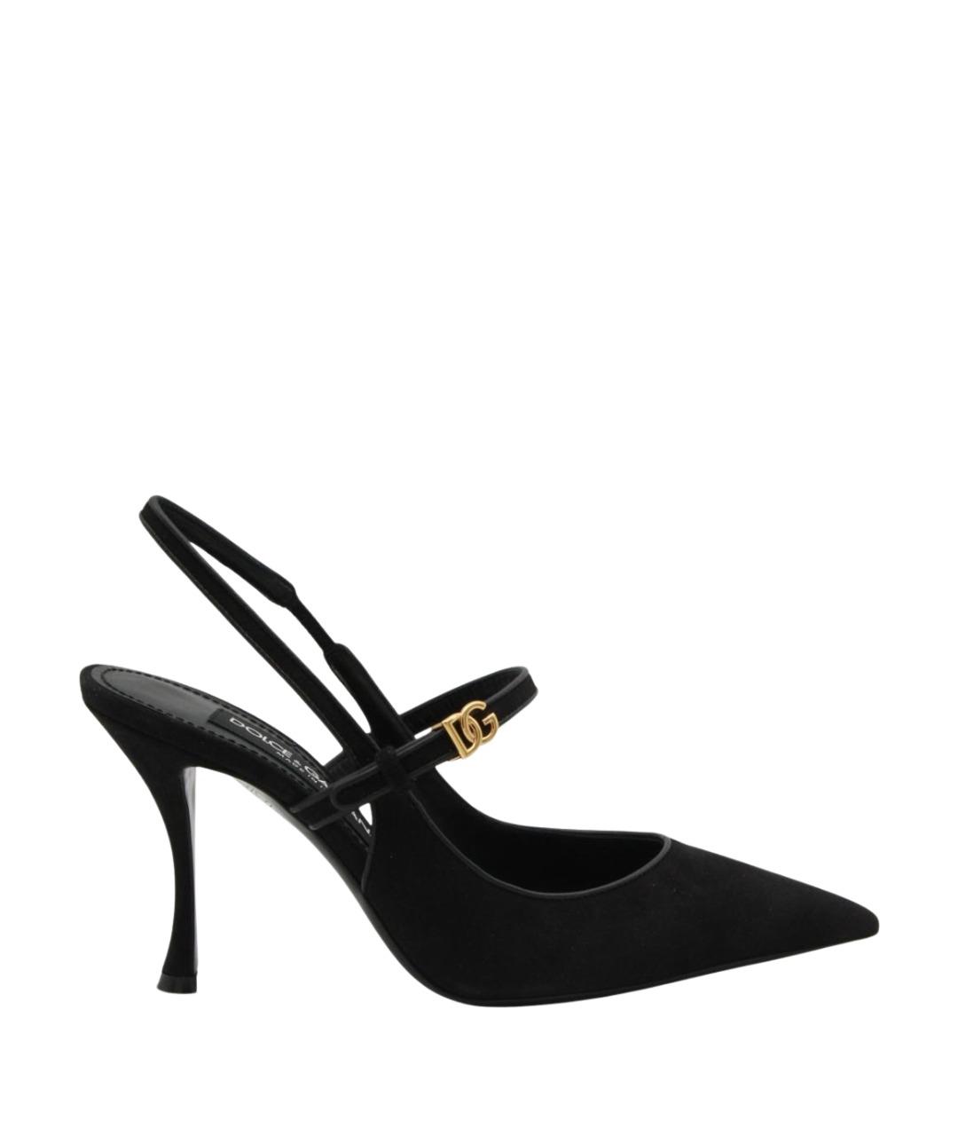 DOLCE&GABBANA Черные замшевые туфли, фото 4