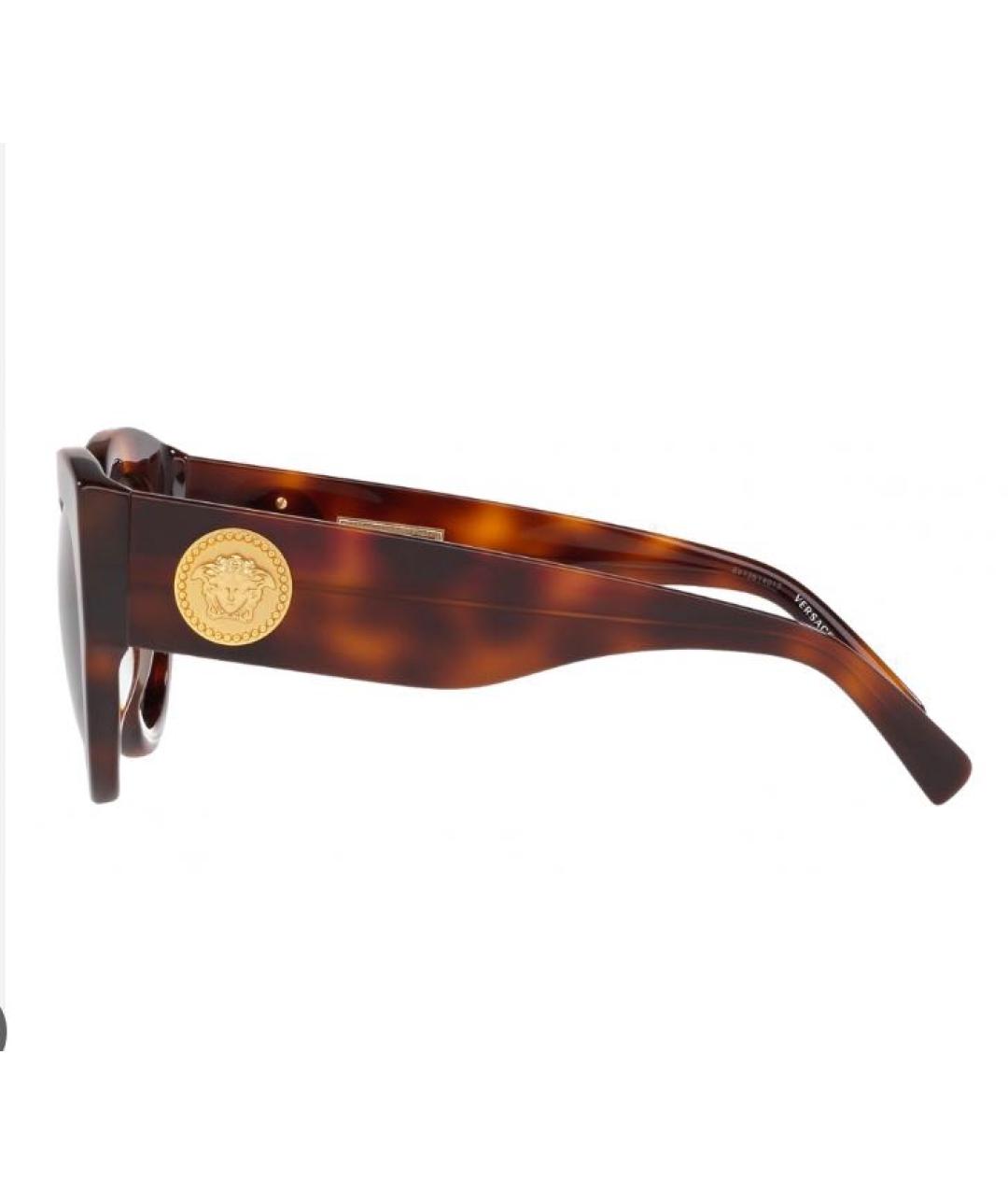 VERSACE Коричневые пластиковые солнцезащитные очки, фото 4
