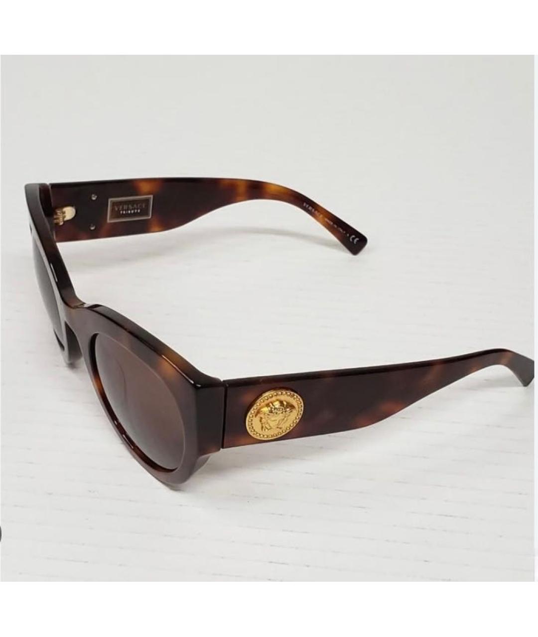 VERSACE Коричневые пластиковые солнцезащитные очки, фото 2