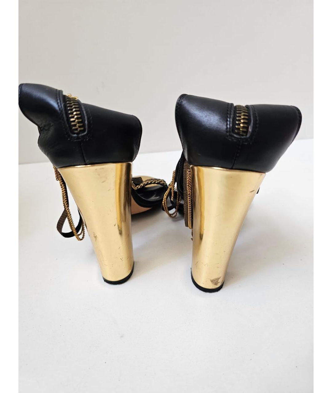BALMAIN Черные кожаные босоножки, фото 5