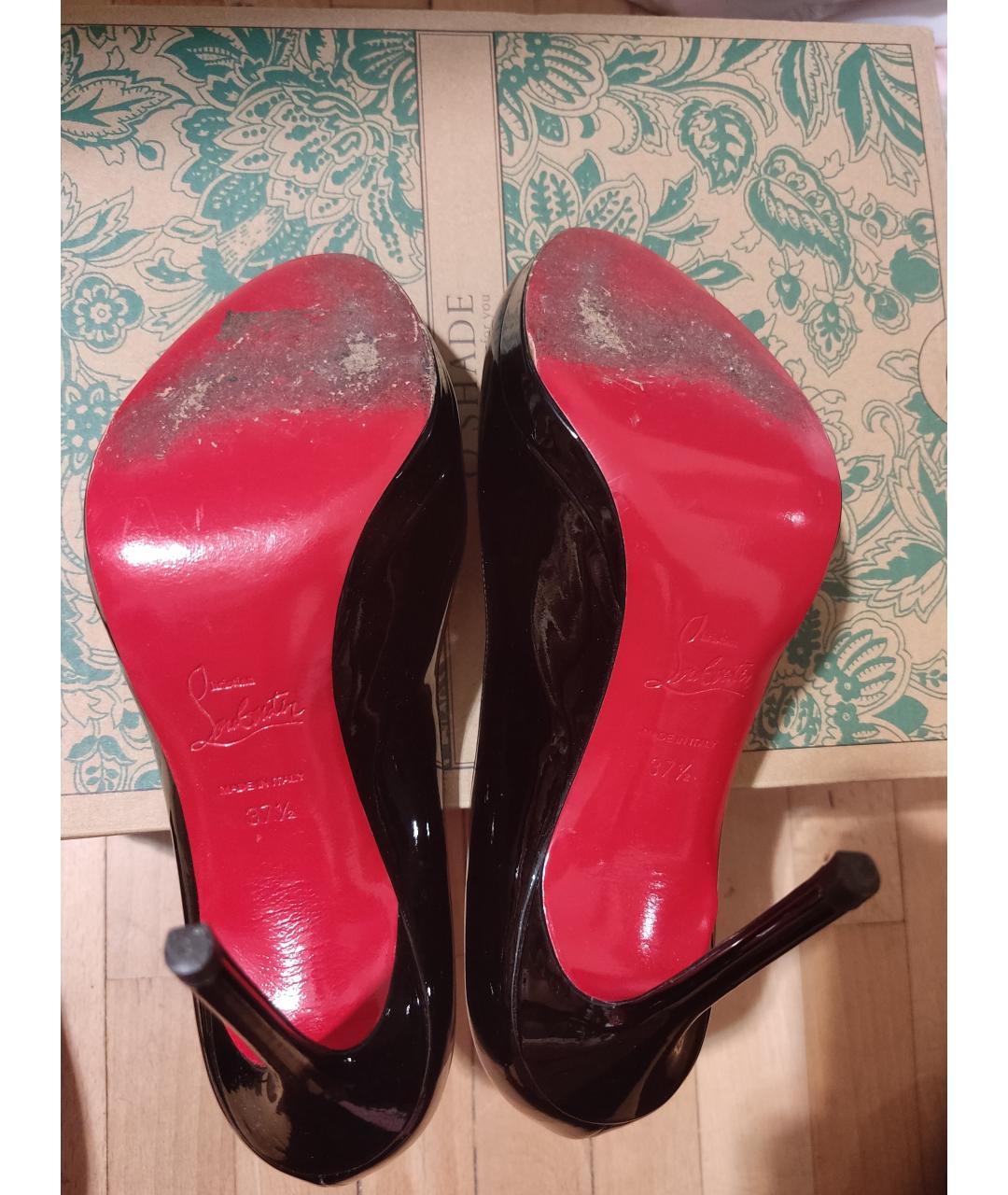 CHRISTIAN LOUBOUTIN Черные туфли из лакированной кожи, фото 4
