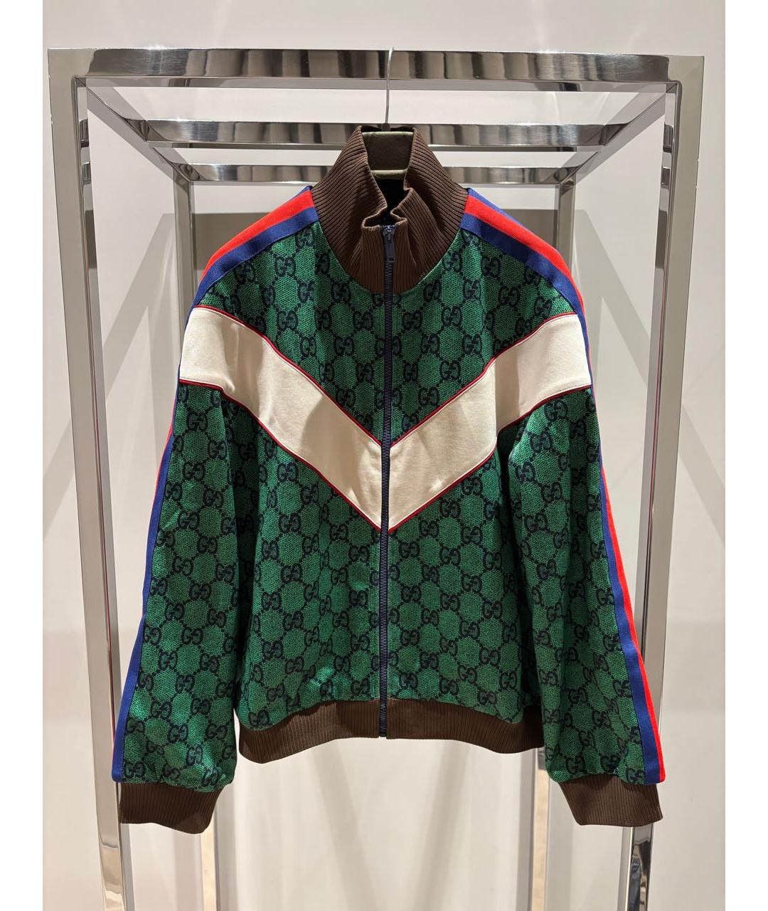 GUCCI Зеленая полиэстеровая куртка, фото 8