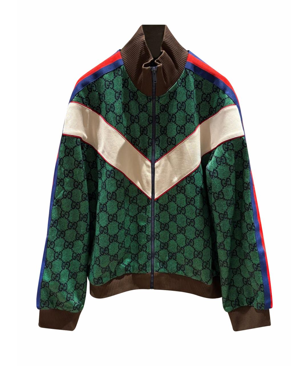 GUCCI Зеленая полиэстеровая куртка, фото 1