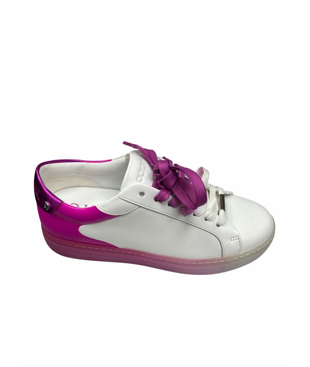 JIMMY CHOO Белые кожаные кроссовки, фото 1