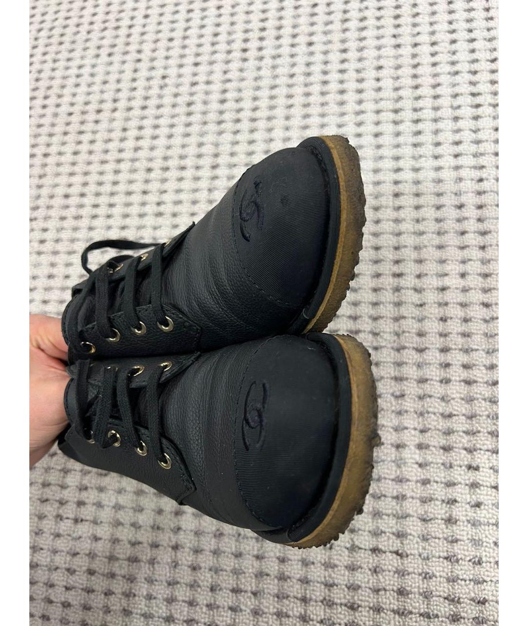 CHANEL Черные кожаные ботинки, фото 6