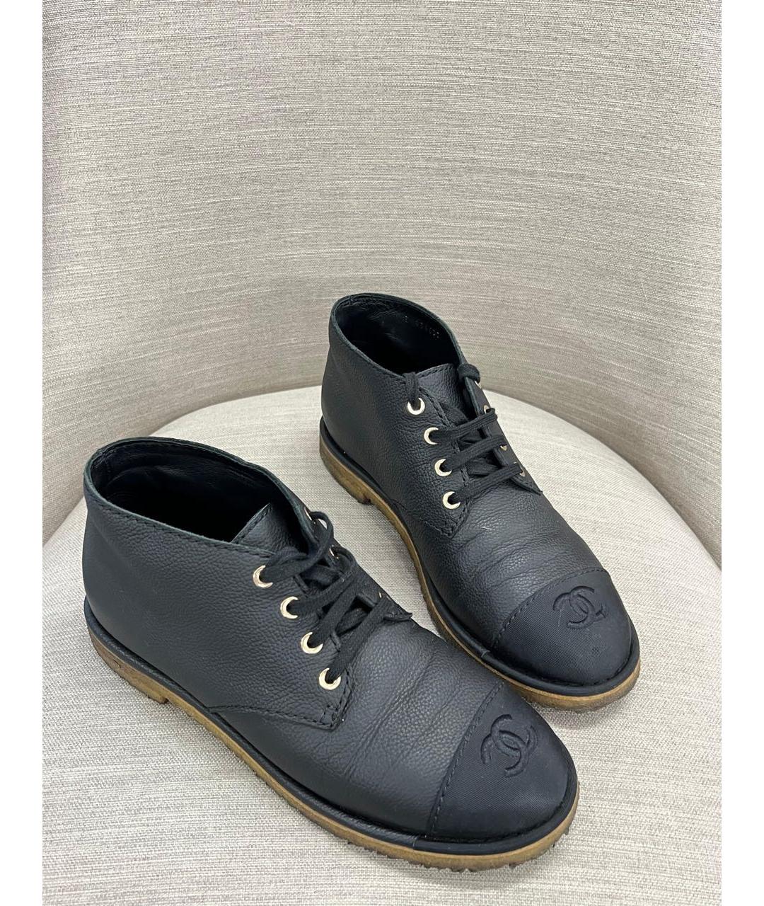 CHANEL Черные кожаные ботинки, фото 9
