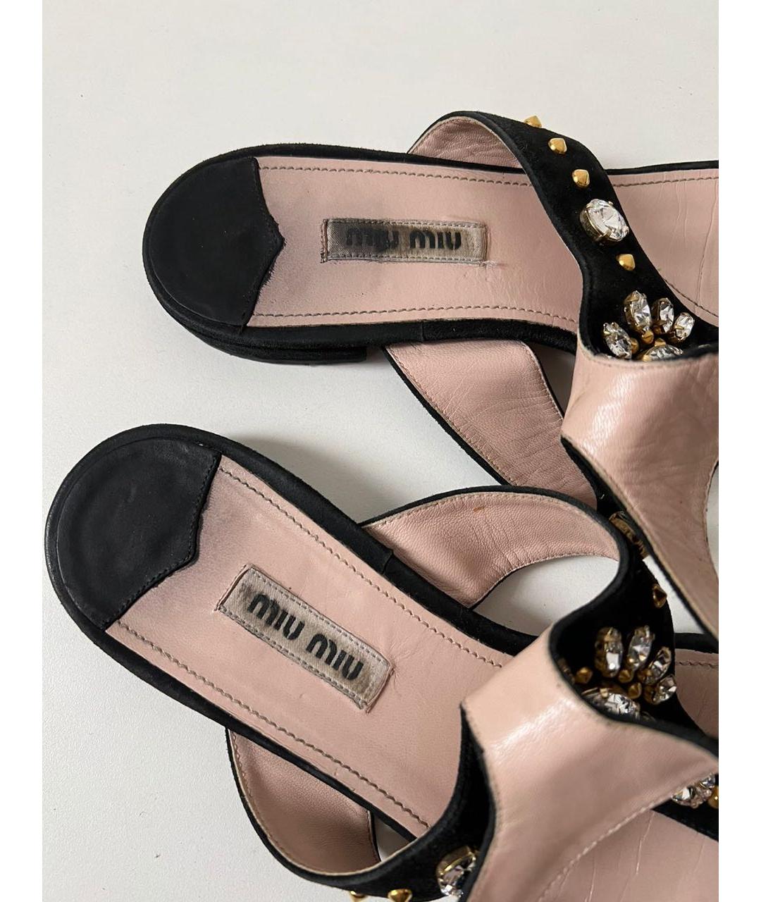 MIU MIU Черные сандалии, фото 6