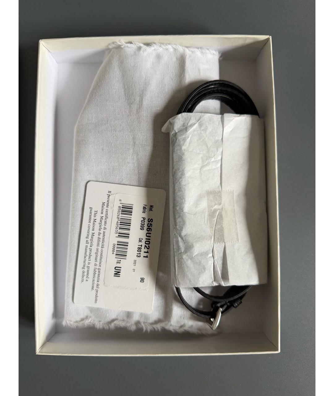 MAISON MARGIELA Черная кожаная сумка на плечо, фото 4