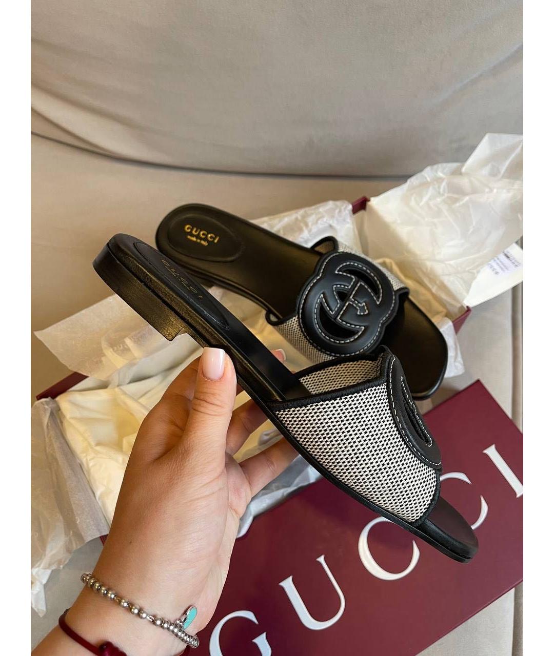 GUCCI Черные сандалии из лакированной кожи, фото 7