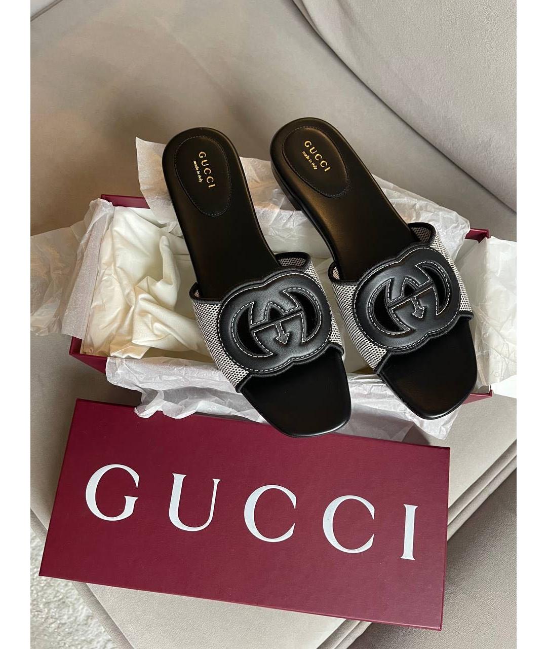 GUCCI Черные сандалии из лакированной кожи, фото 2