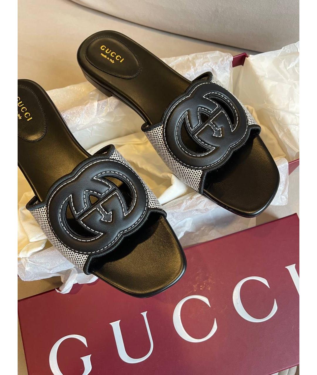 GUCCI Черные сандалии из лакированной кожи, фото 6
