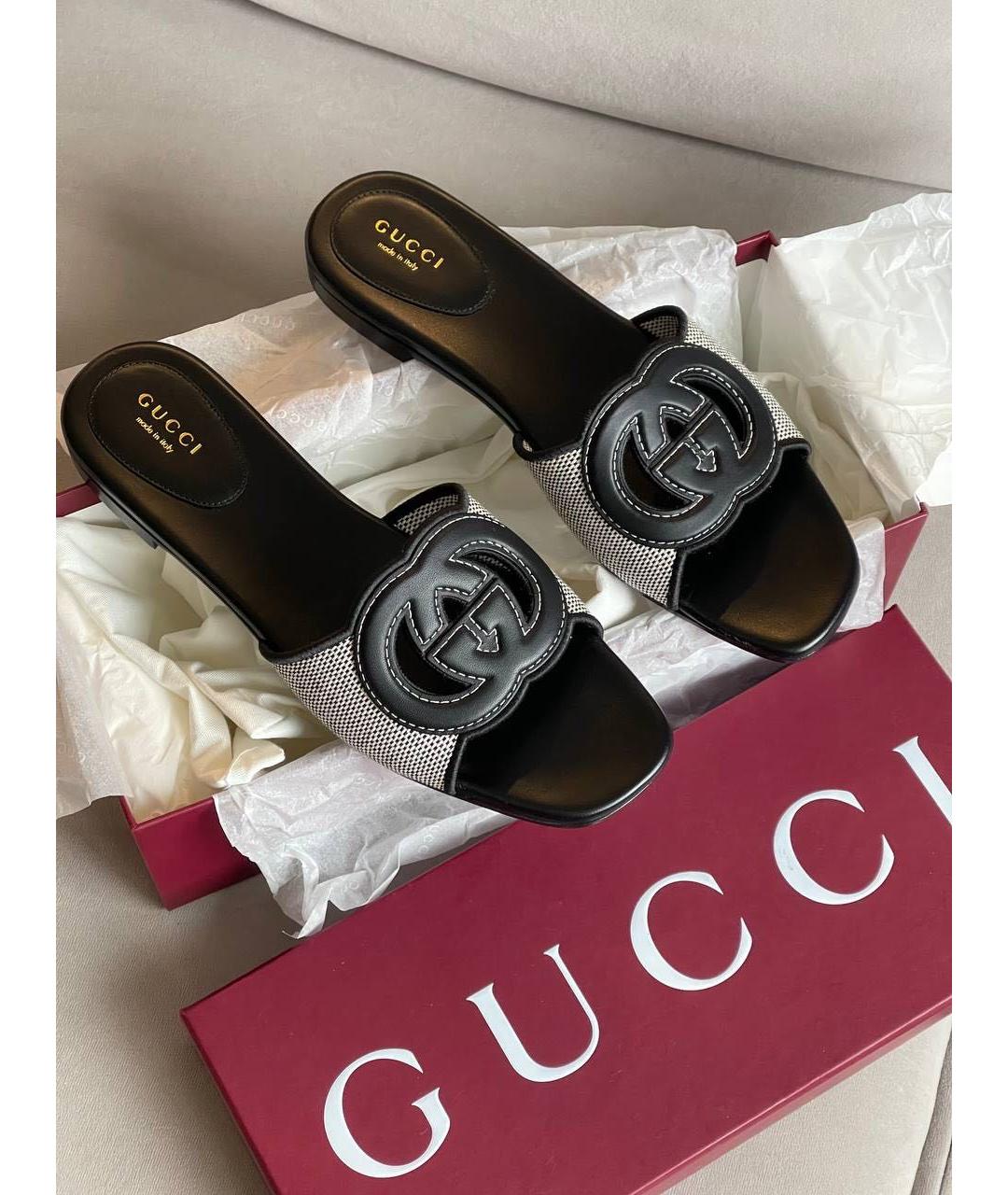 GUCCI Черные сандалии из лакированной кожи, фото 3