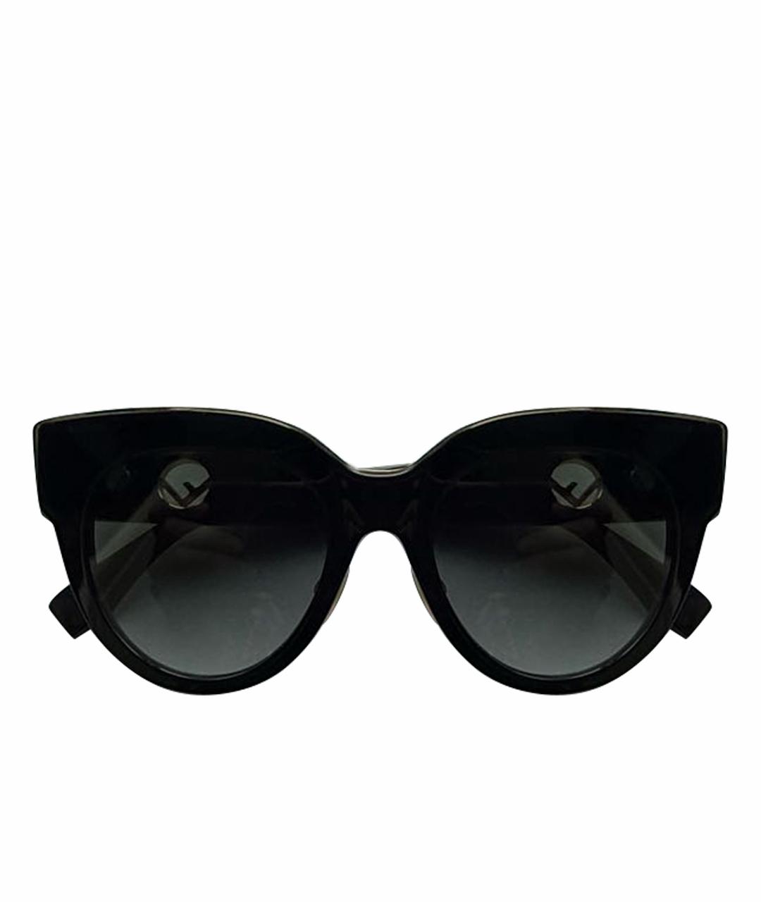 FENDI Черные пластиковые солнцезащитные очки, фото 1