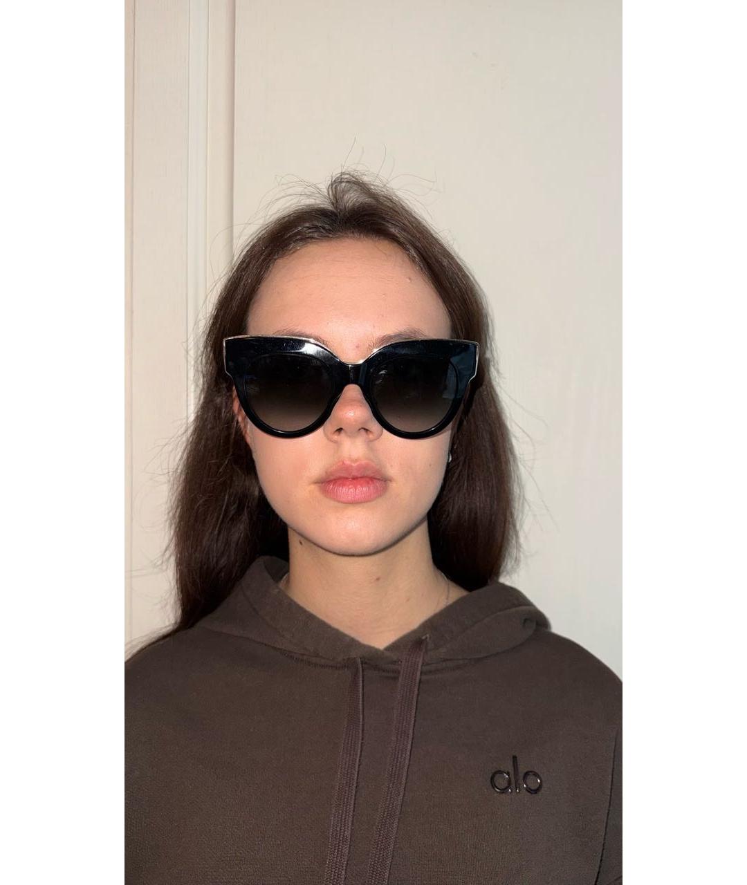 FENDI Черные пластиковые солнцезащитные очки, фото 4