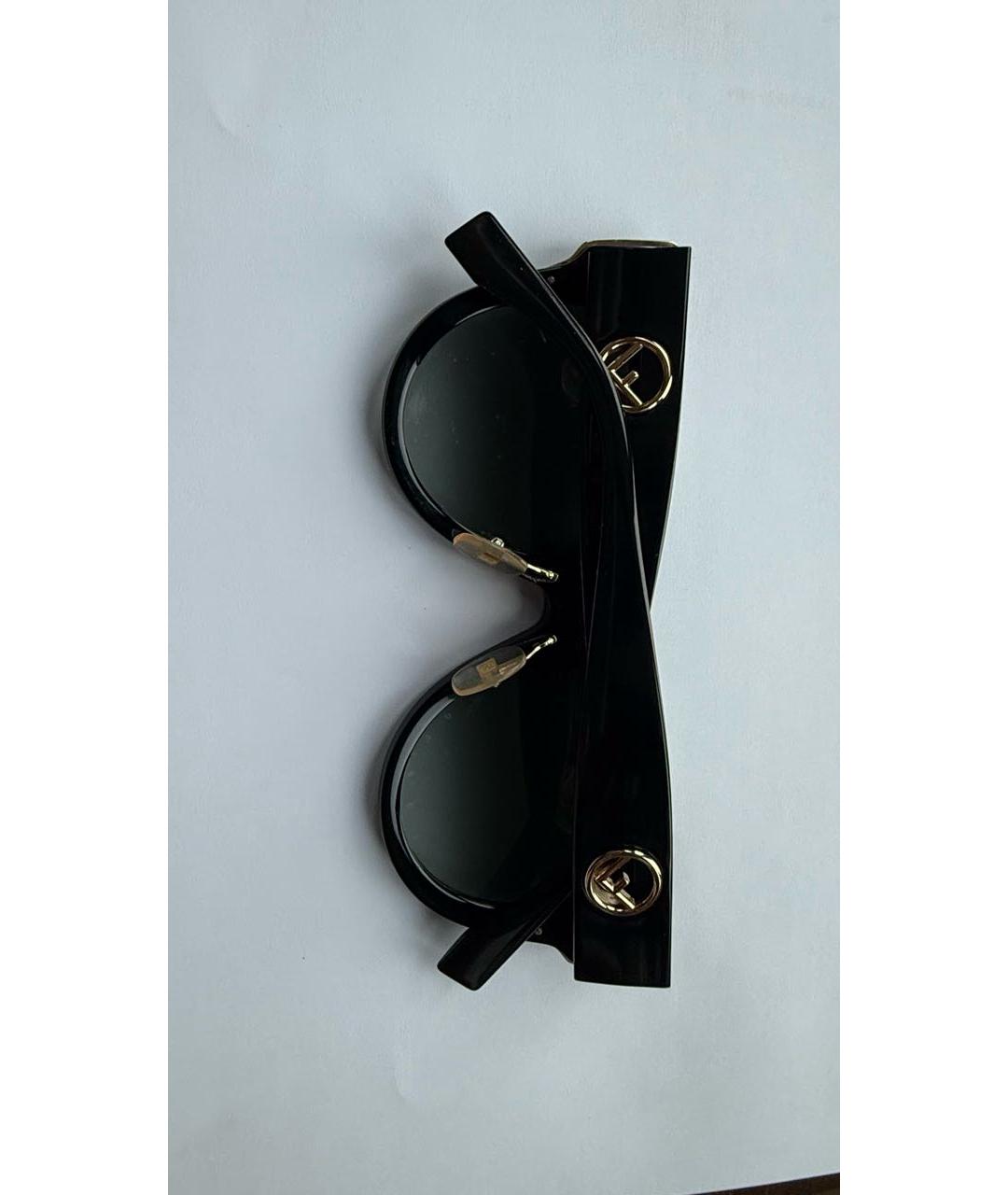 FENDI Черные пластиковые солнцезащитные очки, фото 3