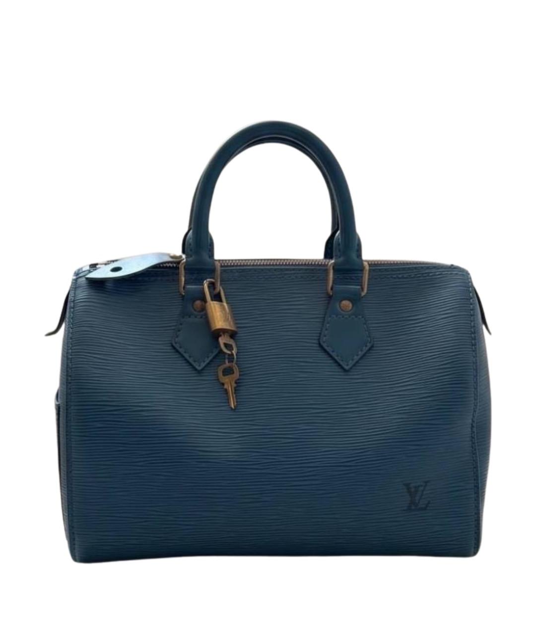 LOUIS VUITTON Синяя кожаная сумка с короткими ручками, фото 1