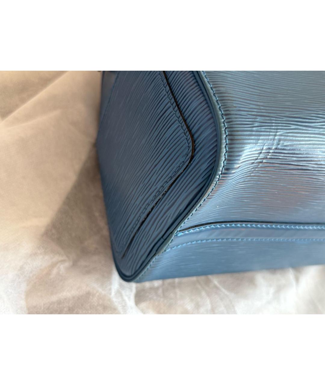 LOUIS VUITTON Синяя кожаная сумка с короткими ручками, фото 6