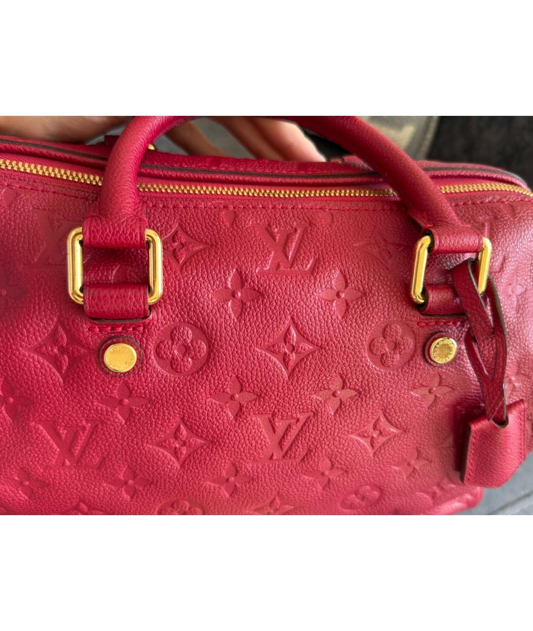 LOUIS VUITTON Красная кожаная сумка с короткими ручками, фото 2