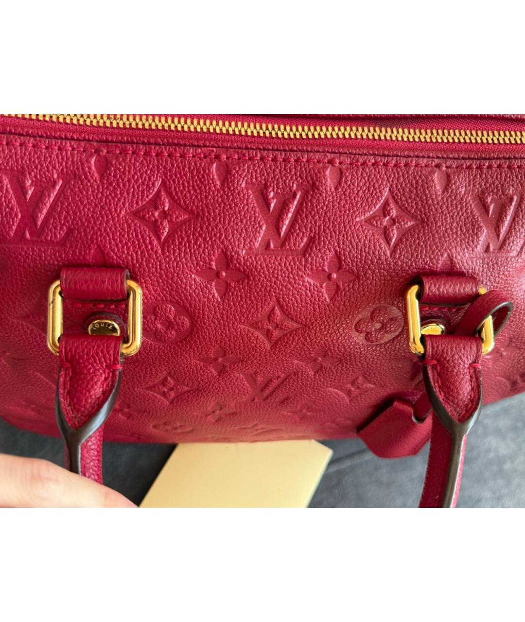 LOUIS VUITTON Красная кожаная сумка с короткими ручками, фото 3
