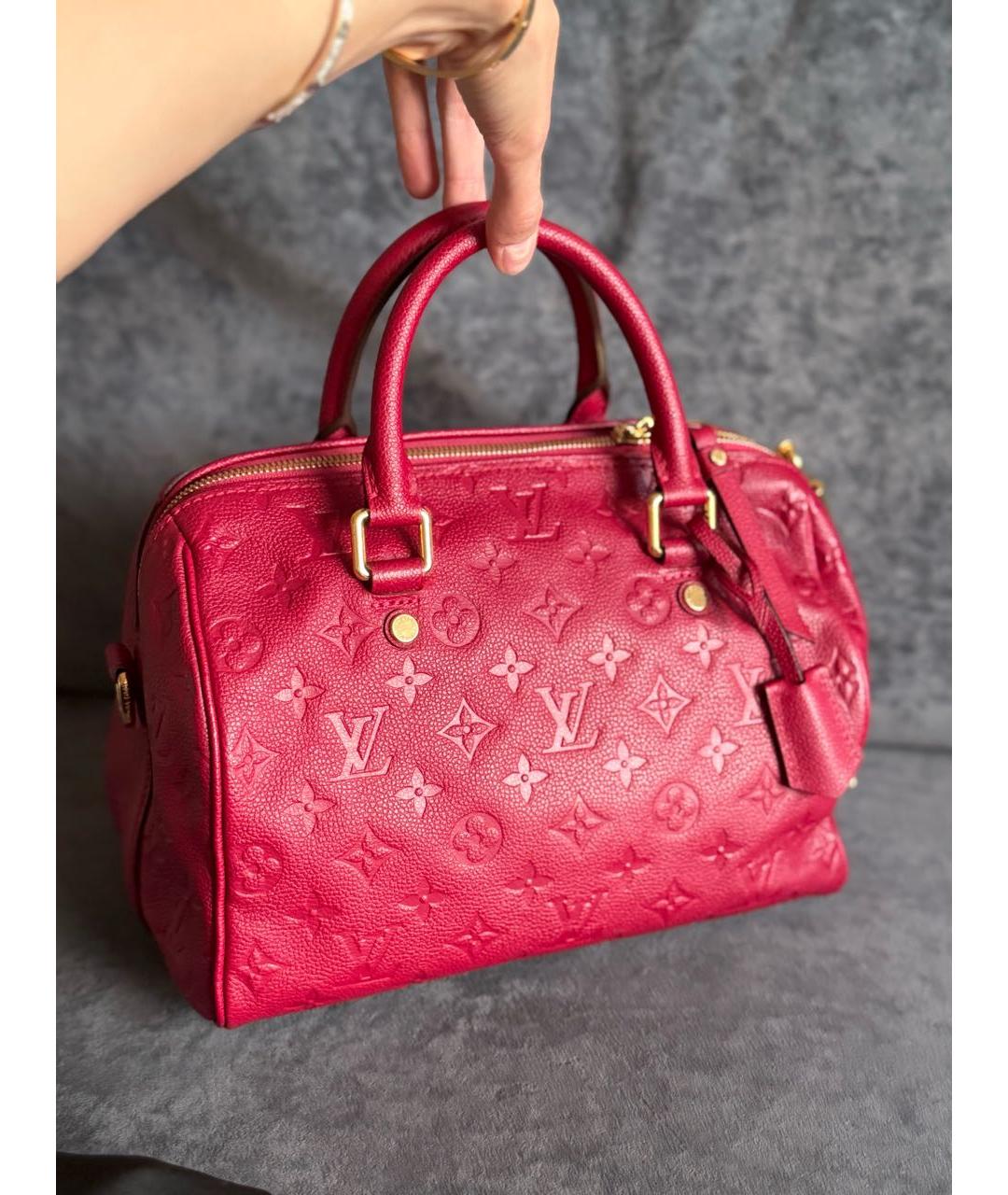 LOUIS VUITTON Красная кожаная сумка с короткими ручками, фото 9