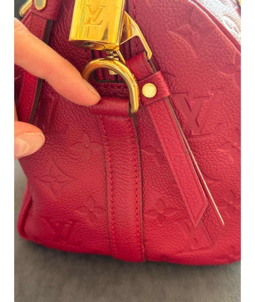 LOUIS VUITTON Красная кожаная сумка с короткими ручками, фото 7