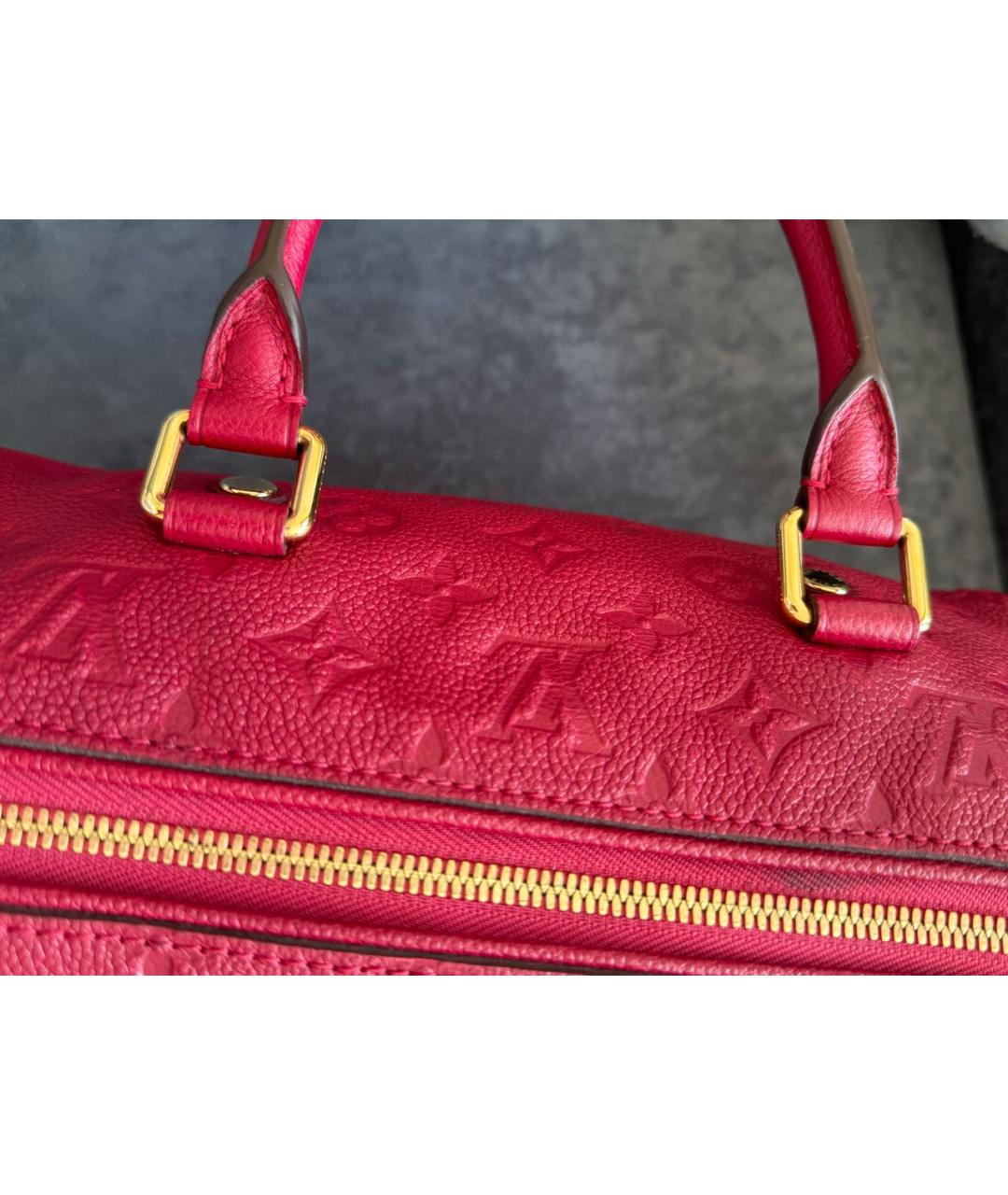 LOUIS VUITTON Красная кожаная сумка с короткими ручками, фото 4