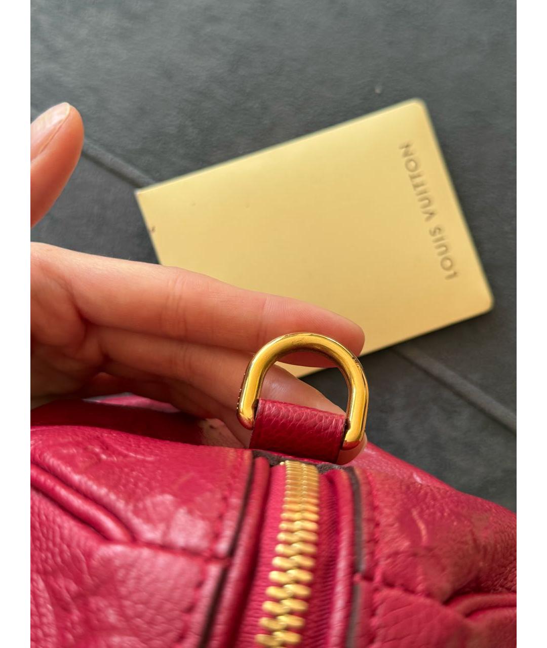 LOUIS VUITTON Красная кожаная сумка с короткими ручками, фото 8