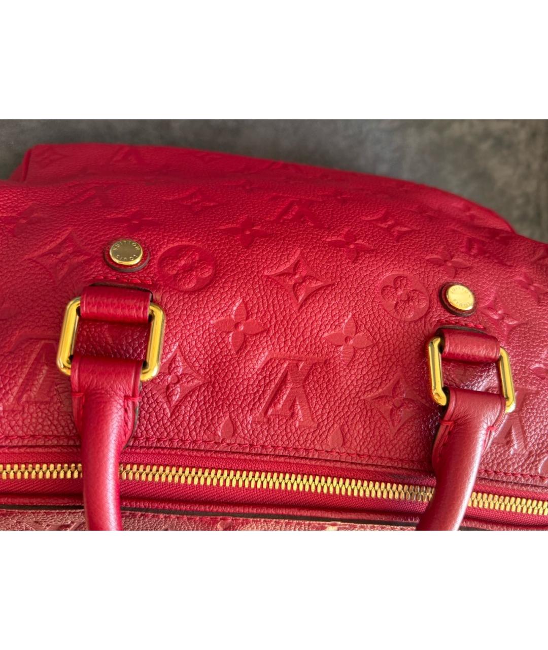 LOUIS VUITTON Красная кожаная сумка с короткими ручками, фото 5