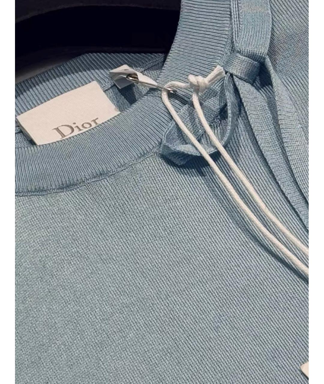 CHRISTIAN DIOR Голубой кашемировый джемпер / свитер, фото 4