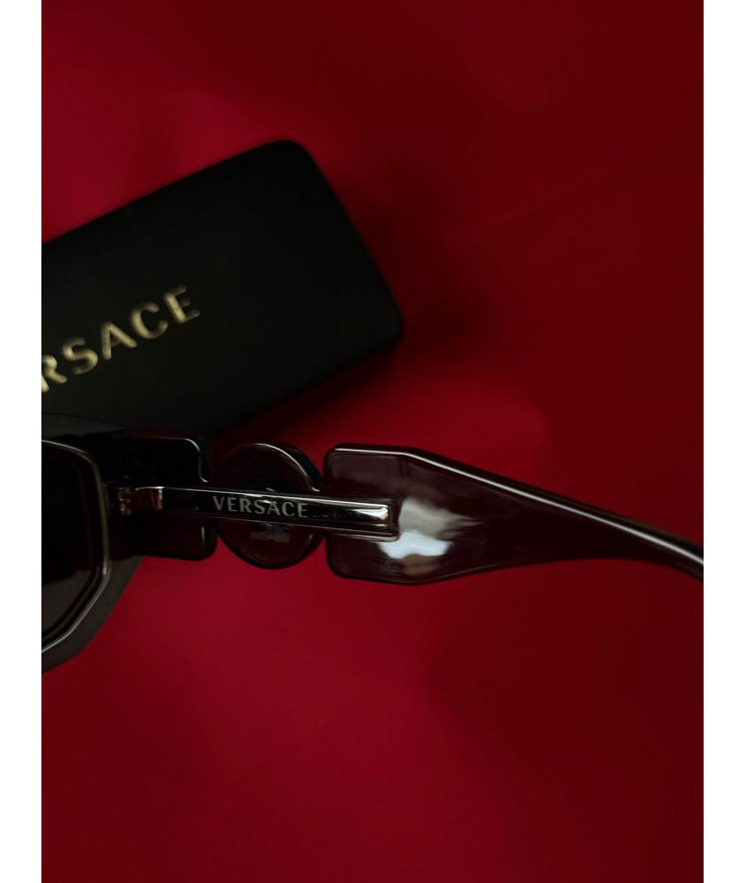 VERSACE Антрацитовые пластиковые солнцезащитные очки, фото 5
