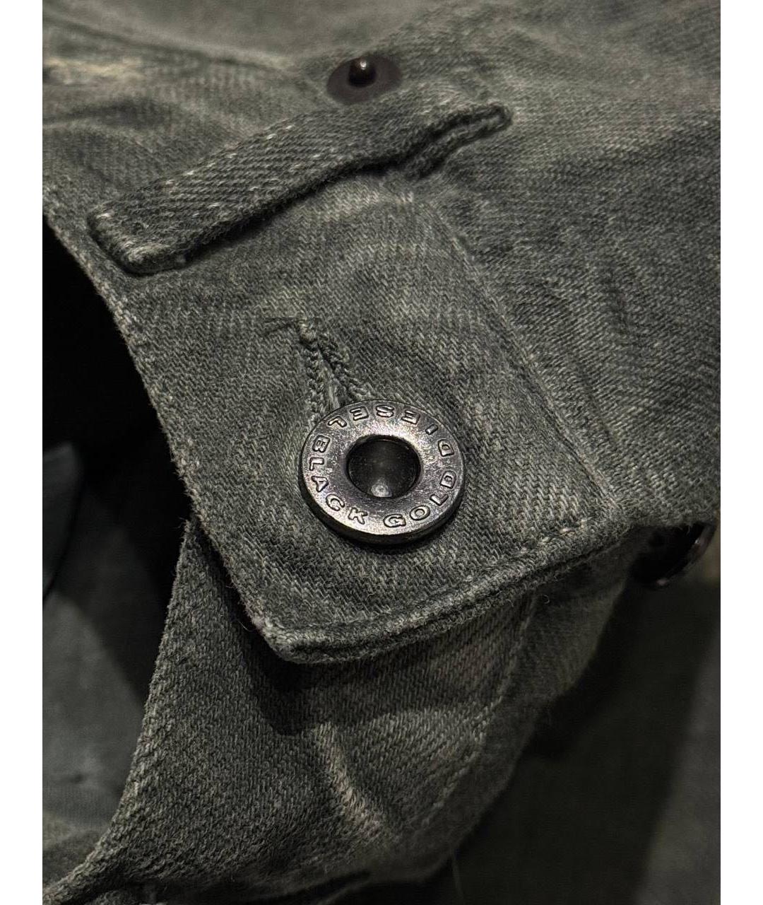 DIESEL BLACK GOLD Зеленые хлопковые джинсы скинни, фото 4