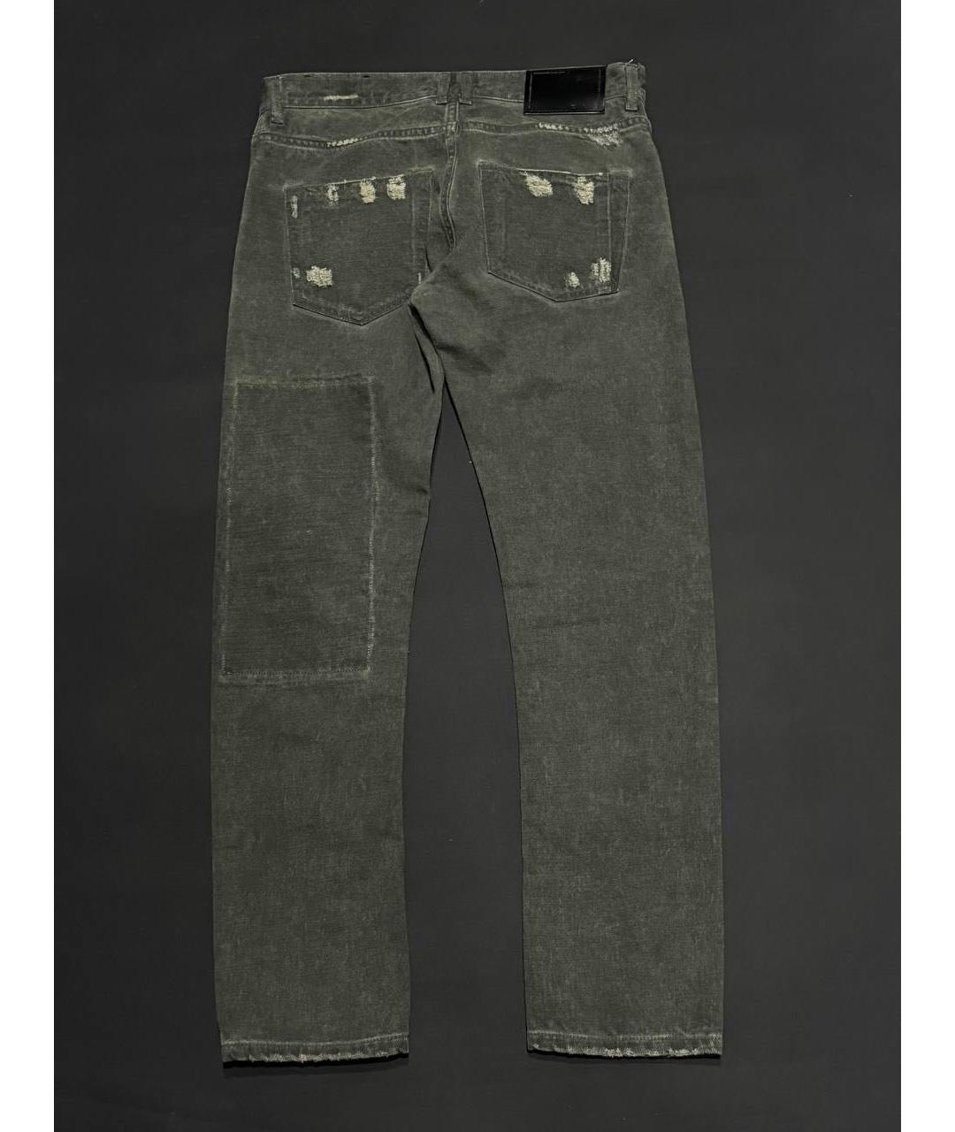 DIESEL BLACK GOLD Зеленые хлопковые джинсы скинни, фото 2