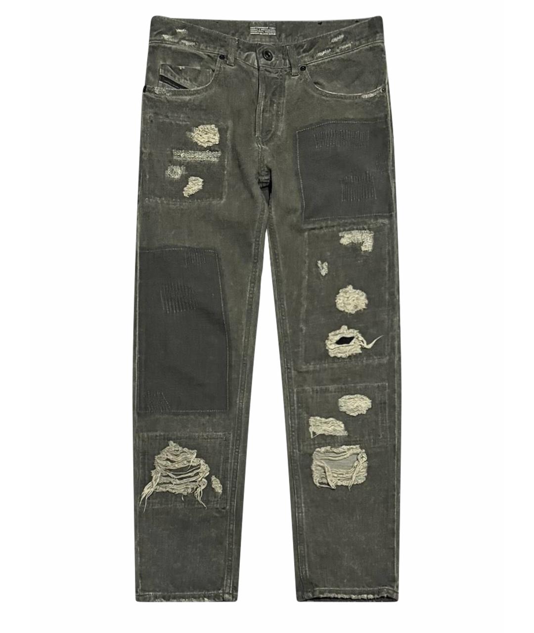 DIESEL BLACK GOLD Зеленые хлопковые джинсы скинни, фото 1